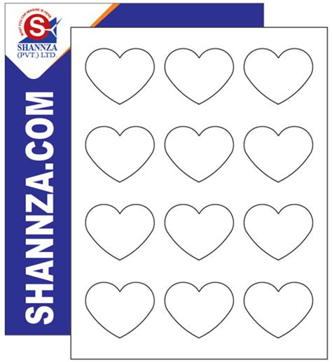 heart labels  labels  sheet shannza pvt