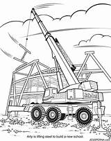 Coloring Crane Pages Construction Wrecking Ball Truck Printable Vehicle Drawing Site Colouring Color Vehicles Building Getdrawings Equipment Car Real Getcolorings sketch template