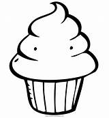 Cupcake Coloring Color Pages sketch template