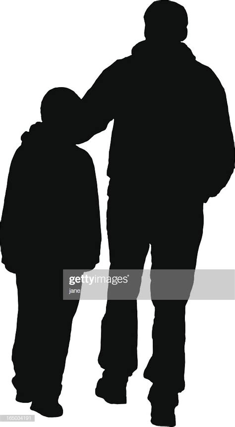father son silhouette vector art getty images