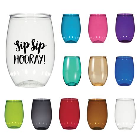 16 Oz Stemless Plastic Wine Glass B325 Sheldon S Promotional Products
