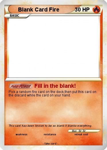 pokemon blank card fire fill   blank  pokemon card