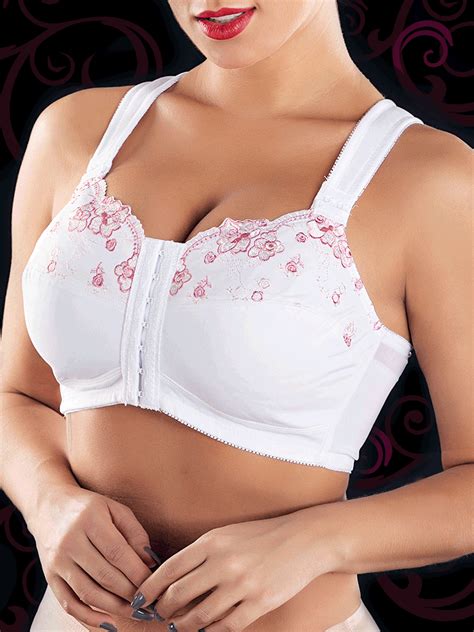 sexy fullglady plus size g cup front closure embroidery wireless full