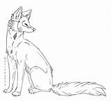 Kitsune Lineart Base Fox Drawings Deviantart Wolf Adopt sketch template