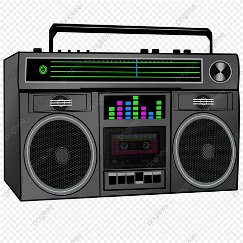 boombox png picture retro eighties boombox  radio grey png image