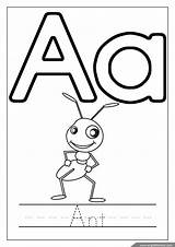 Coloring Alphabet Pages Printable Letter Letters Worksheets Ant English Learning Kids Englishforkidz Phonics Kindergarten Flashcards Preschool Sheets Abc Children Tracing sketch template