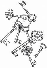 Key Coloring Skeleton Keys Pages Steampunk Designs Colouring Embroidery Colorings Printable Unique Color Getcolorings Adult Getdrawings Tattoos Patterns Drawing Choose sketch template
