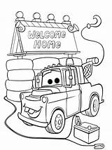 Mater Coloring Tow Color Pages Getcolorings sketch template