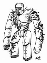 Golem Iron Mob Mobs Papel Skydoesminecraft Animales Realista Desenhos Personaggio Artigianato Illustrazione Template sketch template