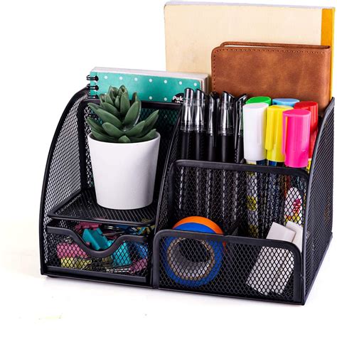 easy pag mesh desk organizer office supplies caddy  compartments black cheap range high quality