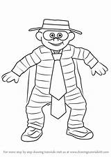 Hamburglar Drawing Draw Step Mascots Tutorials Drawingtutorials101 sketch template