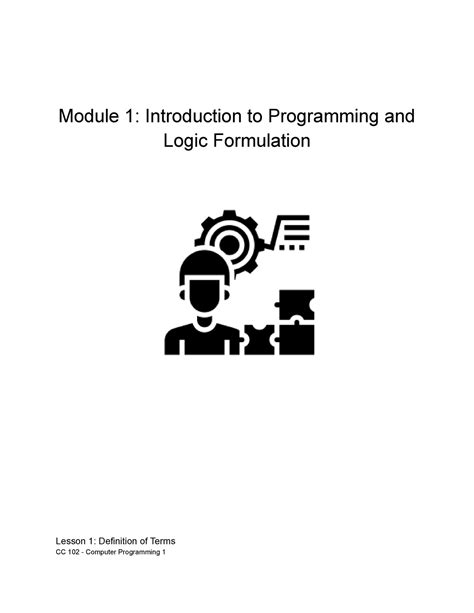 introduction  programming  logic formulation module