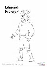 Edmund Colouring Pages Pevensie Narnia Characters Colour Activityvillage sketch template