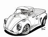 Coloring Car Drawings Vw Pages Beetle Volkswagen Cars Cartoon Hot Classic Porsche Truck Rods Cool Choose Board Outline Buba Book sketch template