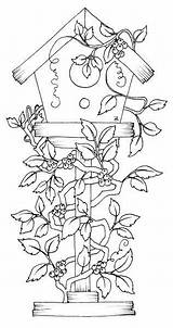 Coloring Pages Birdhouse Embroidery Vines Bird Houses Patterns Birdhouses Country Digital Christmas Beccy Book Paintings Sheets Stamps Printable Beccysplace Hand sketch template