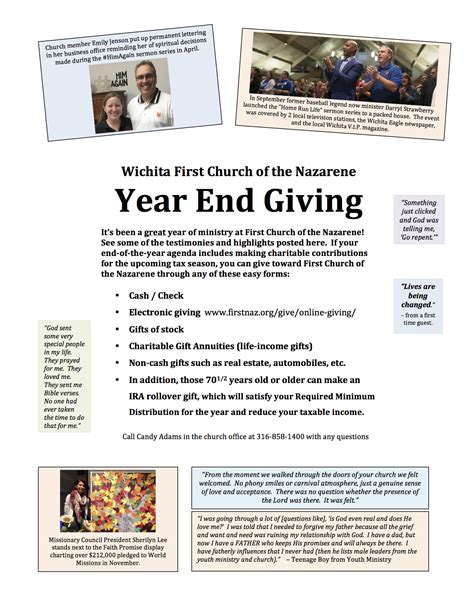 year giving wichita  church   nazarene