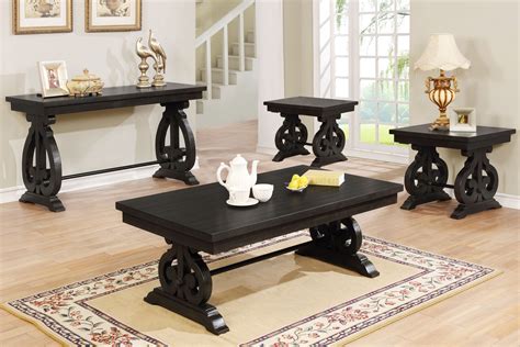 classic rustic solid wood coffee table set coffee   console