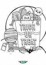 Trick Treat Coloring Halloween Pages Tsgos sketch template