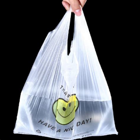 newest pcs white food grade transparent pe plastic shopping bag
