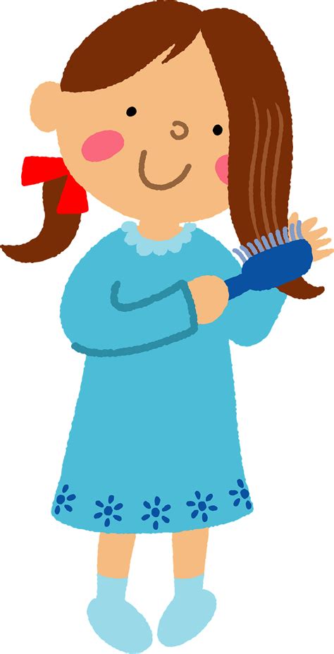 girl  brushing hair clipart   transparent png clip