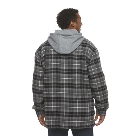 northwest territory mens big tall hooded flannel shirt jacket plaid