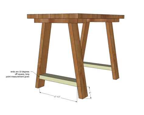 ana white simple small trestle desk diy projects