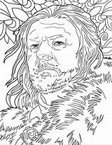 Coloring Pages Thrones Game Stark Ned Choose Board sketch template