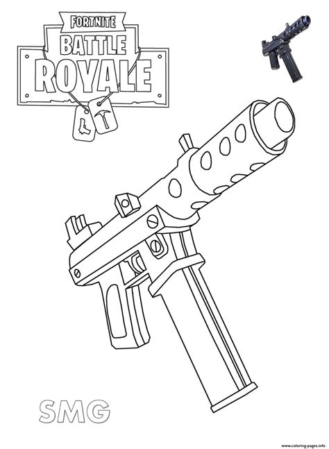 coloring page print machine pistol fortnite coloring coloring home