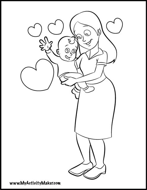 mother coloring sheet coloring pages