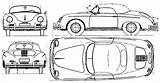 Porsche 356 Speedster Car Blueprints 1958 Cabrio Clipart Drawing Roadster Sketch Clipground Click sketch template