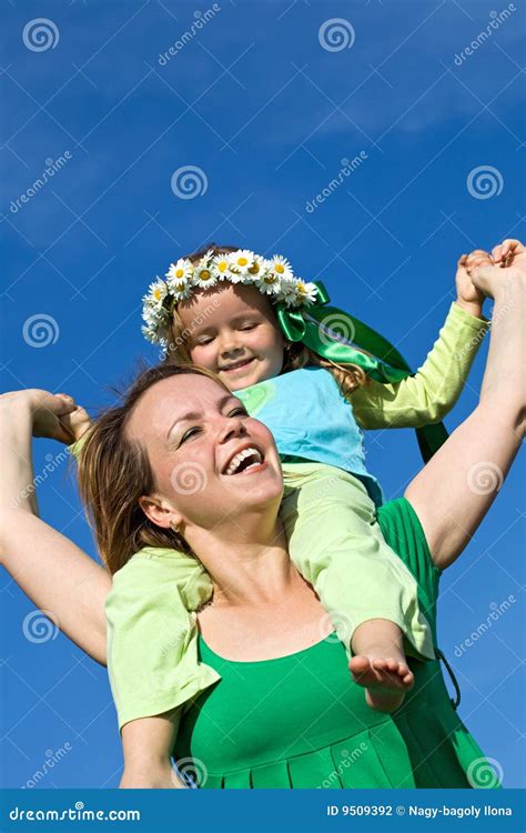 spring fun outdoors stock photo image  daughter color