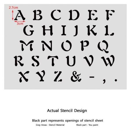 alphabet stencil reusable template  wall art crafting  painting