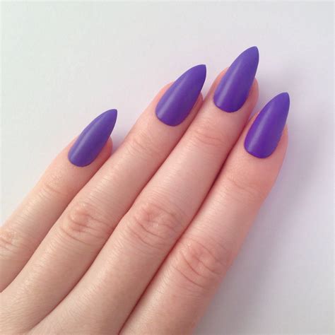 Matte Purple Stiletto Nails Nail Designs By Prettylittlepolish