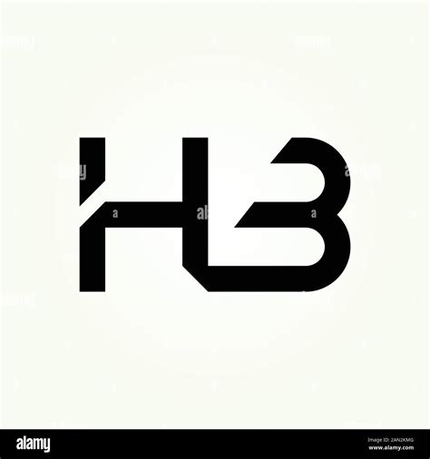 letter hb logo design linked vector template  black initial hb