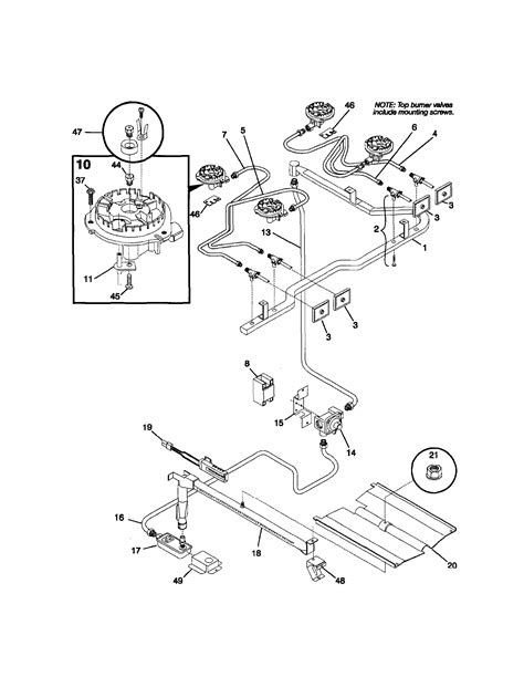 burner assembly diagram parts list  model fgfbgwj frigidaire parts range parts