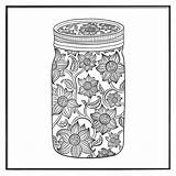 Coloring Mason Pages Jar Sheet Template sketch template