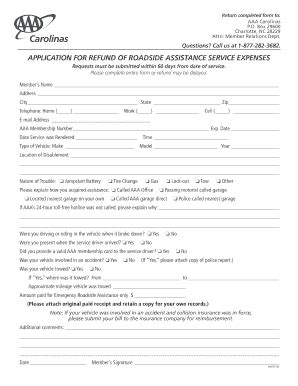 printable aaa reimbursement form fill  printable fillable