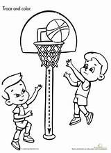 Basketball Coloring Drawing Physical Education Pages Getdrawings Draw Color Game sketch template