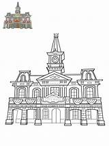 Disneyland Hall City Street Main Colouring Pages Coloringpage Ca Coloring Colour Check Category sketch template