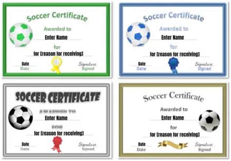 editable soccer certificates customize