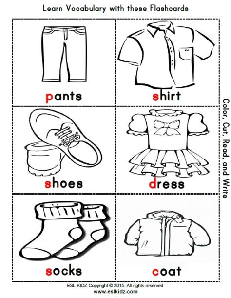 clothes worksheet  kids