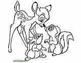 Bambi Coloring Pages Flower Thumper Disney Printable Book Funstuff Disneyclips sketch template