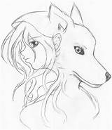 Wolf Girl Pencil Her Drawings Anime Deviantart Manga sketch template