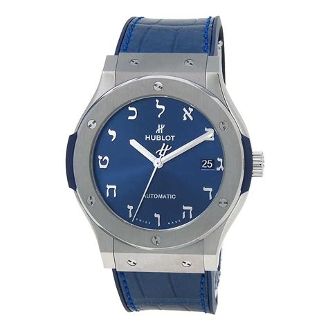 hublot classic fusion titanium blue dial  nxlrlec   black tag watches