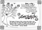Seed Mustard Parable Coloring Pages Printable Bible Faith Crafts School Kids Sunday Craft Activities Sheets Seeds Parables Weeds Church Devotion sketch template