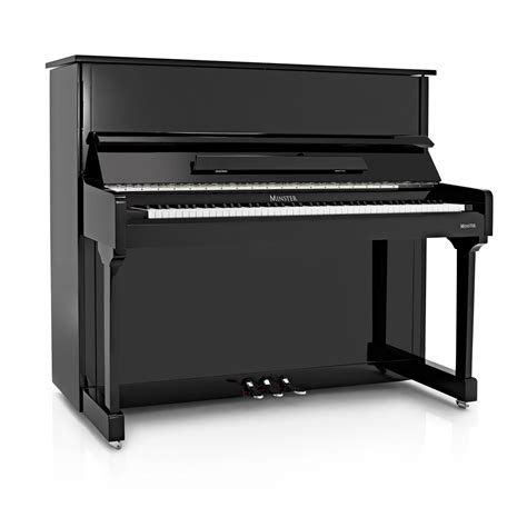 minster upright acoustic piano gloss black  gearmusicie