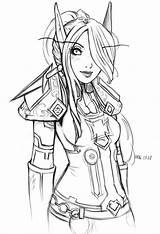 Elf Warcraft Elves Paladin Elven Sketchite sketch template
