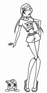Roxy Winx Colorea Mascota Klub Hallowinx sketch template