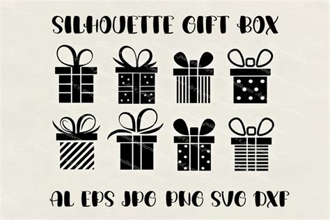 gift box bundle svg gift silhouette svg present svg