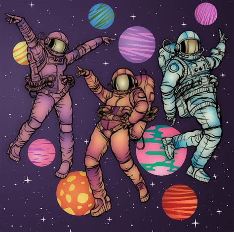 space dancers spacemen astronaut dancing space goth flickr